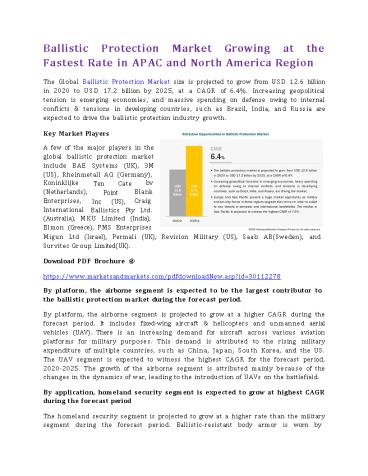 Ballistic Protection Market Growing at the Fastest Rate in APAC and North America Region