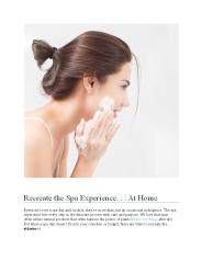 Recreate the Spa Experience. . . At Home