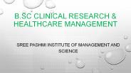 B.Sc Clinical Research & Healthcare Management