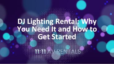 DJ Lighting Rental Company in Dubai