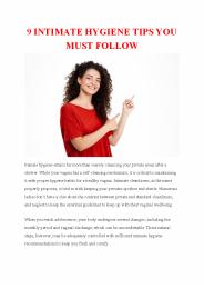 9 INTIMATE HYGIENE TIPS YOU MUST FOLLOW