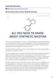 All You Need to Know About Synthetic Nicotine