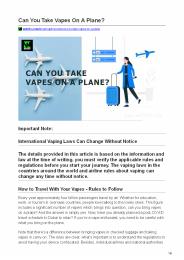 Can You Take Vapes On A Plane?