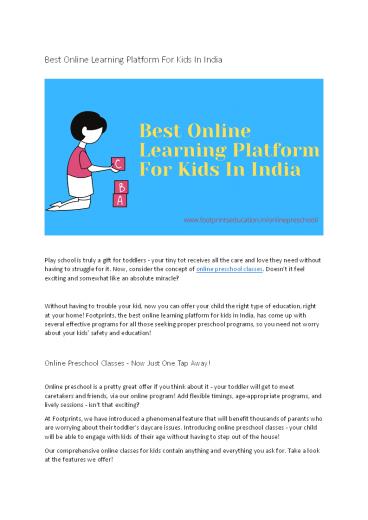 Best Online Learning Platform For Kids In India