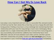 How Can I Get My Ex Love Back