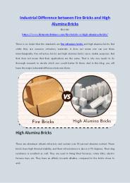Industrial Difference between Fire Bricks and High Alumina Bricks