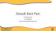 Sleep and Back Pain