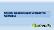 Shopify Webdeveloper Company In California