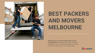 Best Packers And Movers Melbourne | Urban Movers