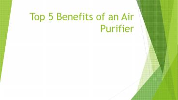 Top 5 Benefits of an Air Purifier