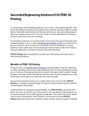 Successful Engineering Solutions With FDM 3D Printing (1)