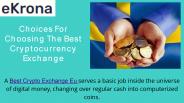 Choices For Choosing The Best Cryptocurrency Exchange
