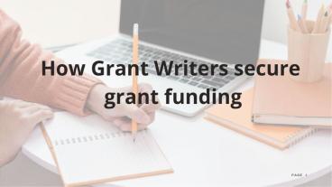 How Grant Writers secure grant funding