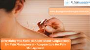 Acupuncture For Pain Management