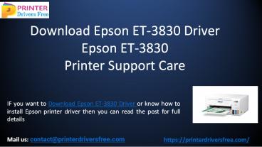 Download Epson ET-3830 Driver - Epson ET-3830 Printer Support Care