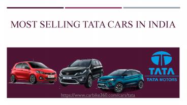 Most Selling Tata Cars in India