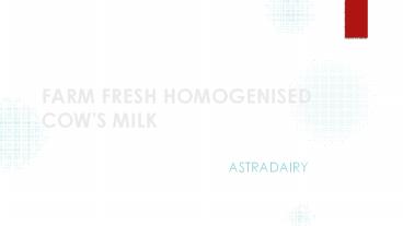 FARM FRESH PASTEURISED MILK