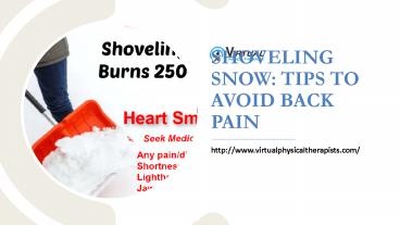 SHOVELING SNOW: TIPS TO AVOID BACK PAIN