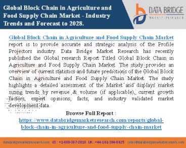 Block chain agriculture and food