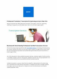 Professional Translation| Transcription & Captioning services in New York