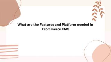 What are the Features and Platform needed in Ecommerce CMS
