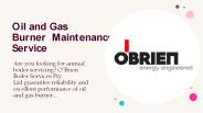 Oil and Gas Burner  Maintenance Service
