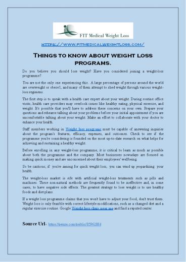 Weight loss programs