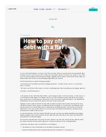 Your DTI When Refinancing