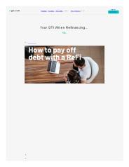 Your DTI When Refinancing