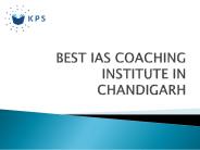 BEST IAS COACHING INSTITUTE IN CHANDIGARH