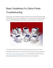 Basic Guidelines For Zebra Printer Troubleshooting