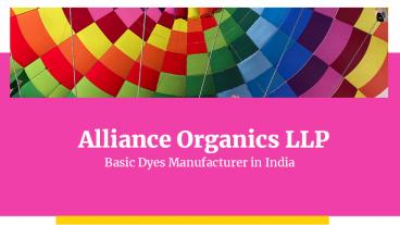 Best Basic Dyes Manufacturers in India