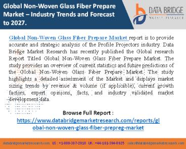 Non-Woven Glass Fiber Prepreg Market