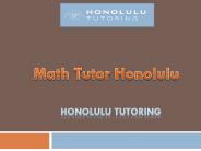 Math Tutor Honolulu