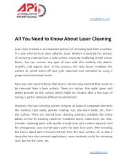 All You Need to Know About Laser Cleaning