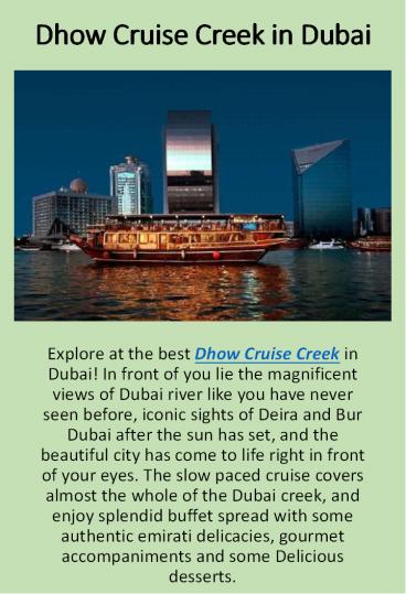 Dhow Cruise Creek