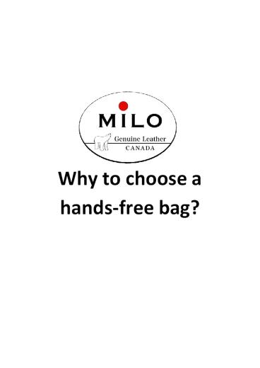Why to Choose a Hands Free Bag - Expressions Milo