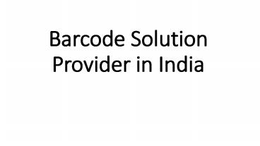 Barcode Solution Provider in India