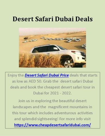 Desert Safari Dubai Price