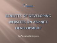 Benefits of Developing Websites on Asp.Net Development