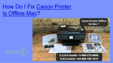 Easy Steps To Solve Printer Is Offline Mac Error