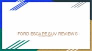 FORD ESCAPE SUV REVIEW