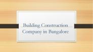 Building Construction Company in Bangalore