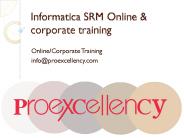Informatica SRM online classes