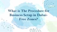 What is the Procedure for Business Setup in Dubai-Free Zones?   https://www.dubaibusinesssetup.ae/free-zone-company-setup/
