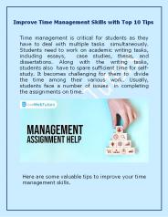 Improve Time Management Skills with Top 10 Tips