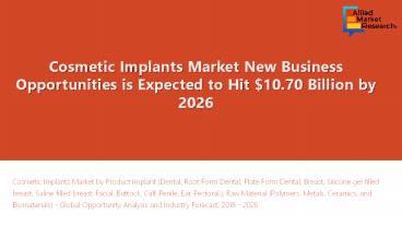 Cosmetic Implants Market Outlook and Opportunities in Grooming Regions