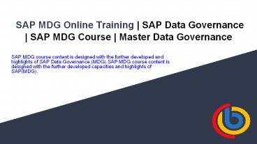 SAP MDG Online Training in Hyderabad | SAP MDG Overview | SAP Data Governance