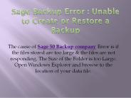 Sage 50 Backup Error