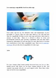 Love marriage compatibility based on zodiac sign